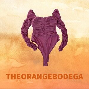 Princess Polly Mesh Long Sleeve Ruched Square Neck Delany Bodysuit Pink Size 8